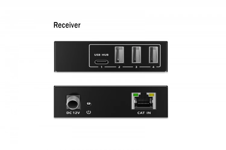 Digitus Przedłużacz (extender) po skrętce kat.6A  USB 3.1 Gen1 do 100m, 3x USB-A, 1x USB-C do 5 Gbps, 1x RJ45 (Gigabit Ethernet) - zestaw (odbiornik/n