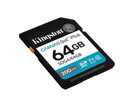 Kingston Karta SD 64GB Canvas Go Plus 200/100 MB/s C10 U3 V30