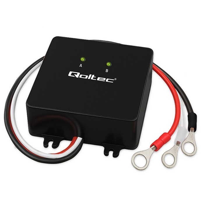 Qoltec Balanser napięcia 24V do akumulatorów 2x12V | 5A | LiFePO4 AGM   GEL