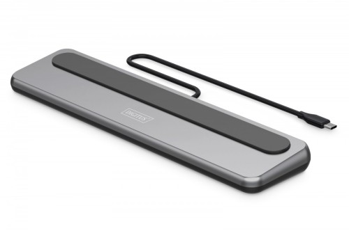 Digitus Stacja dokująca USB-C 12 portowa, max. 8K/30Hz z HDR, HDMI, DP, max. 3 monitory (MST), USB-C 3.2 Gen2, Gigabit Ethernet, SD/Micro SD, PD 100W