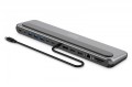 Digitus Stacja dokująca USB-C 12 portowa, max. 8K/30Hz z HDR, HDMI, DP, max. 3 monitory (MST), USB-C 3.2 Gen2, Gigabit Ethernet, SD/Micro SD, PD 100W