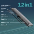 Digitus Stacja dokująca USB-C 12 portowa, max. 8K/30Hz z HDR, HDMI, DP, max. 3 monitory (MST), USB-C 3.2 Gen2, Gigabit Ethernet, SD/Micro SD, PD 100W