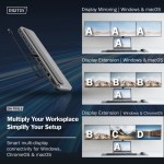 Digitus Stacja dokująca USB-C 12 portowa, max. 8K/30Hz z HDR, HDMI, DP, max. 3 monitory (MST), USB-C 3.2 Gen2, Gigabit Ethernet, SD/Micro SD, PD 100W