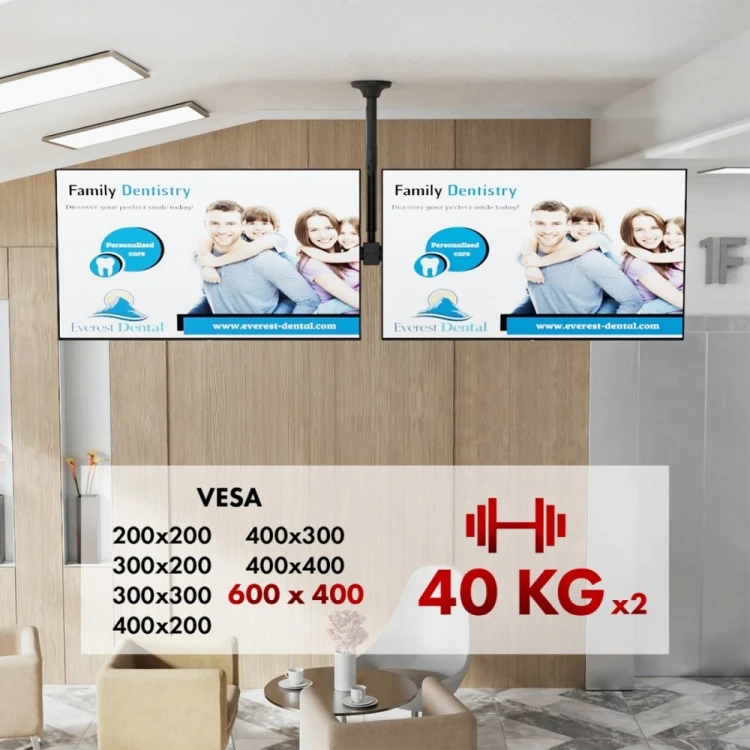 Maclean Uchwyt sufitowy dla dwóch TV NC-111 B