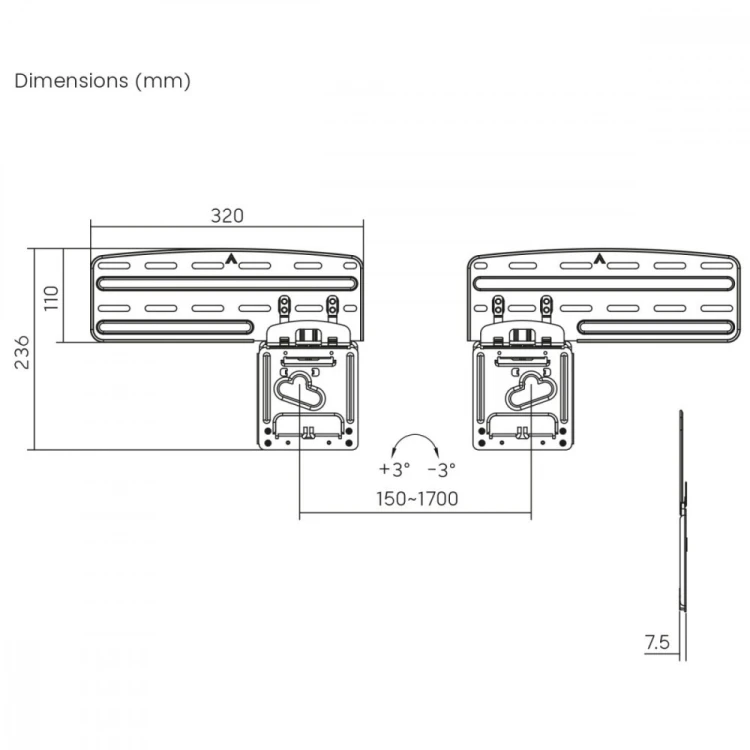 Maclean Uchwyt do TV QLED 43-85'' MC-806N