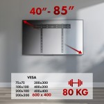 Maclean Ultra płaski uchwyt ścienny MC-123  MAX VESA 600x400  80kg