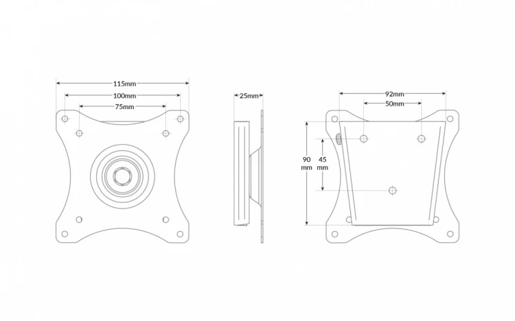 Edbak GD03 Uchwyt ścienny monitora VESA 75x75 - 100x100 10 kg