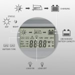 Qoltec Solarny regulator ładowania MPPT z czujnikiem temperatury 10A |  12V/24V | LCD | 2xUSB | Bluetooth | APP | GEL | LiFePO4
