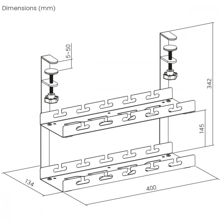 Maclean Organizer podbiurkowy na kable MC-104 B