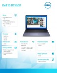 Dell Laptop Dell 16 DC16251 W11P C7-150U/32GB/1TB/16.0 FHD+/Int/FgrPr/WLAN + BT/Backlit Kb/4 Cell/3YPS Midnight Blue