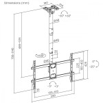 Maclean Uchwyt sufitowy dla TV max 60kg, MC-112B                        vesa 600x400