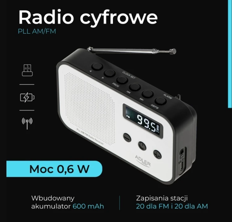 Adler Radio cyfrowe PLL AD1907