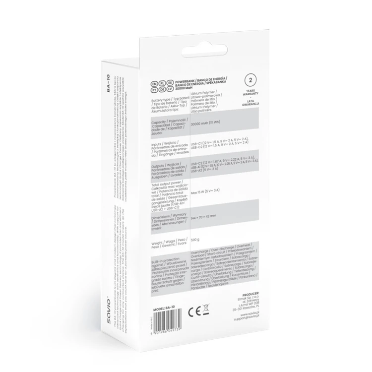 Savio Power bank 30000 mAh, BA-10