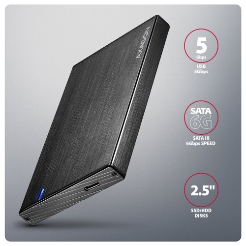 AXAGON EE25-XA6C Obudowa zewnętrzna aluminiowa, USB-C 3.2 Gen 1 SATA 6G 2.5" 5Gbps