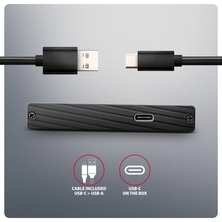 AXAGON EE25-XA6C Obudowa zewnętrzna aluminiowa, USB-C 3.2 Gen 1 SATA 6G 2.5" 5Gbps