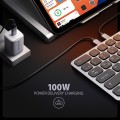 AXAGON Klawiatura HMC-KB-CRL USB-C 5Gbps z wieloportowy hub 9in1, SD/microSD, 3x USB-A, HDMI 4K/60Hz, PD 100W, Audio, Cyrillic layout, 60cm USB-C kabe