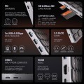 AXAGON Klawiatura HMC-KB-CRL USB-C 5Gbps z wieloportowy hub 9in1, SD/microSD, 3x USB-A, HDMI 4K/60Hz, PD 100W, Audio, Cyrillic layout, 60cm USB-C kabe