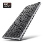 AXAGON Klawiatura HMC-KB-NRD USB-C 5Gbps z wieloportowy hub 9in1, SD/microSD, 3x USB-A, HDMI 4K/60Hz, PD 100W, Audio, Nordic layout, 60cm USB-C kabel