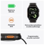Apple Watch Ultra 3 GPS + Cellular, koperta 49 mm z tytanu w kolorze czarnym, opaska Alpine w kolorze czarnym - rozmiar L