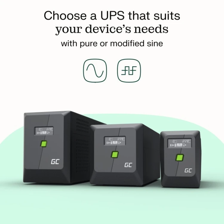 Green Cell Zasilacz awaryjny UPS 700W/1000VA czysta sinusoida