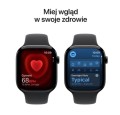 Apple Watch Series 11 GPS koperta 42 mm z aluminium w kolorze gwiezdnej szarości, pasek sportowy w kolorze czarnym - rozmiar M/L