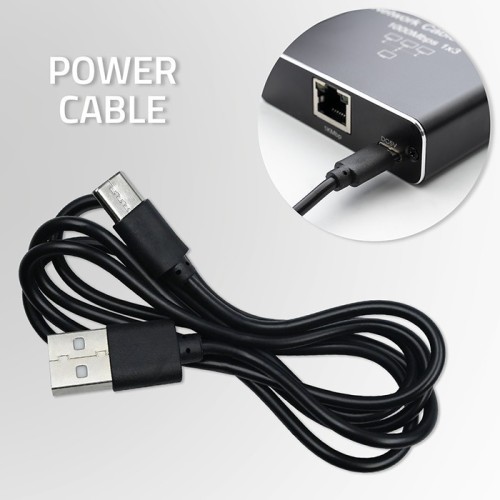 Qoltec Rozdzielacz splitter Ethernet  mini SWITCH 1x4 RJ45 | 1000Mb/s | USB-C | Aluminium