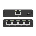 Qoltec Rozdzielacz splitter Ethernet  mini SWITCH 1x4 RJ45 | 1000Mb/s | USB-C | Aluminium