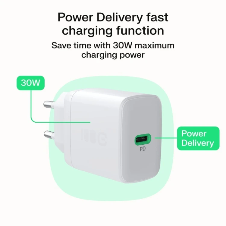 Green Cell Ładowarka sieciowa USB 30W 1x USB-C BIAŁA