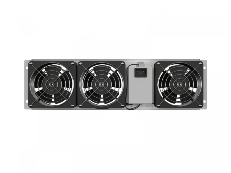 Lanberg Panel wentylacyjny pionowy 19 cali 3U do szaf rack, trzy wentylatory, 230V, szary