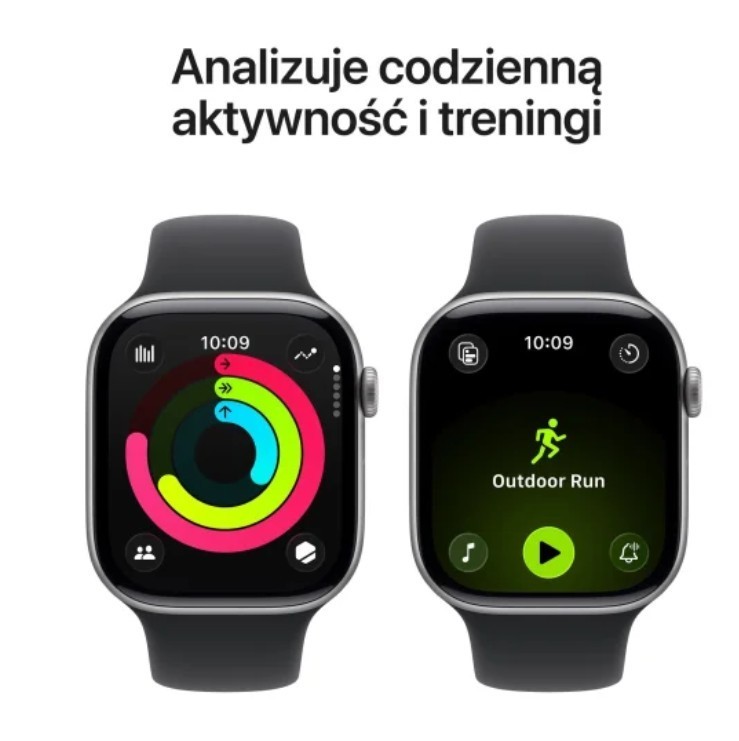 Apple Watch Series 11 GPS+Cellular koperta 46 mm z aluminium w kolorze gwiezdnej szarości, pasek sportowy w kolorze czarnym - rozmiar M/L