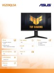 Asus Monitor 25 cali VG259QL5A IPS 200Hz HDMI DP H0-120
