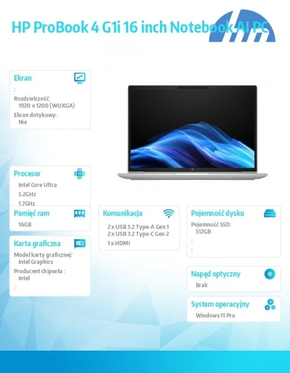 HP Inc. Notebook ProBook 4 G1i U7-255U 512GB/16GB/W11P/16.0   C51MNET