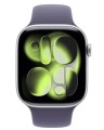 Apple Watch Series 11 GPS koperta 42 mm z aluminium w kolorze srebrnym, pasek sportowy w kolorze mlecznego fioletu - rozmiar S/M