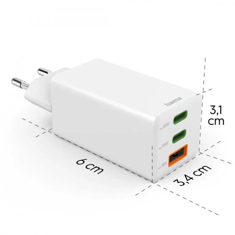 Hama Ładowarka sieciowa 65W Gan PD/QC