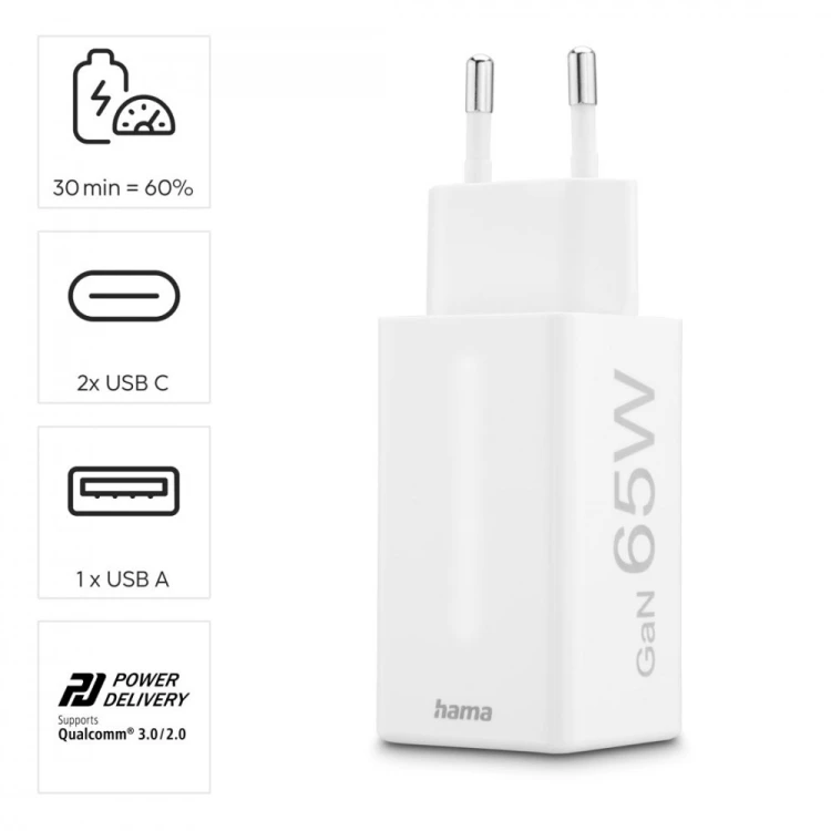 Hama Ładowarka sieciowa 65W Gan PD/QC