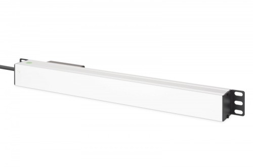Digitus Listwa zasilająca PDU Rack 19" z wyłącznikiem nadprądowym Typ C 16A, 7 gniazd Schuko CEE 7/3 (45°), kabel 1,8m wtyk Unischuko CEE 7/7, 16A, al