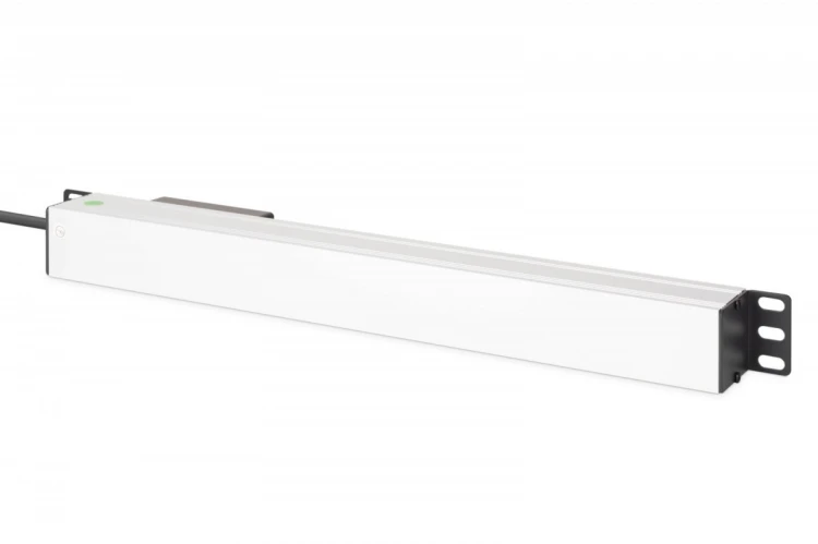 Digitus Listwa zasilająca PDU Rack 19" z wyłącznikiem nadprądowym Typ C 16A, 7 gniazd Schuko CEE 7/3 (45°), kabel 1,8m wtyk Unischuko CEE 7/7, 16A, al