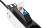Digitus Listwa zasilająca PDU Rack 19" z wyłącznikiem nadprądowym Typ C 16A, 7 gniazd Schuko CEE 7/3 (45°), kabel 1,8m wtyk Unischuko CEE 7/7, 16A, al