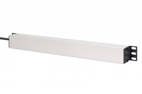 Digitus Listwa zasilająca PDU Rack 19", 9 gniazd Schuko CEE 7/3 (45°), kabel 2m wtyk IEC C20, 16A, aluminiowa
