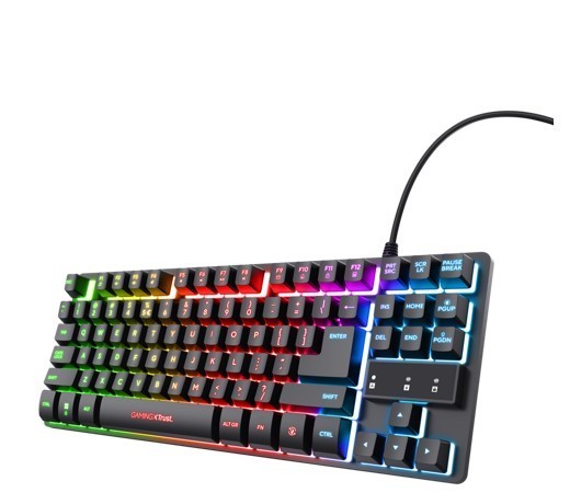 Trust Podświetlana klawiatura gamingowa GTX 833 Thado TKL czarna