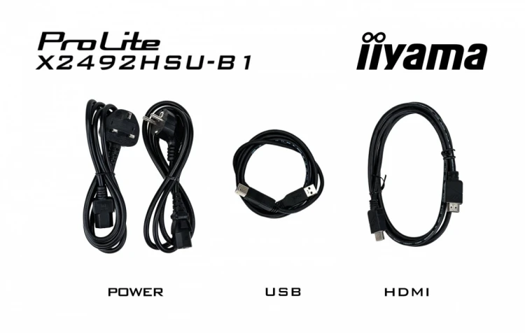 IIYAMA Monitor 24 cale X2492HSU-B1 IPS,FHD,HDMI,DP,120Hz,300cd,4ms,USB HUBx2cienkie ramki, 1500:1, ErP B