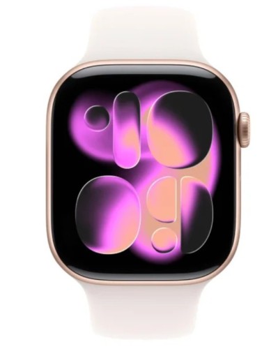 Apple Watch Series 11 GPS, koperta 42 mm z aluminium w kolorze rĂłĹźowego zĹota, pasek sportowy w kolorze Ĺagodnego rĂłĹźu - rozmiar S/M