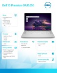 Dell Laptop Dell 16 Premium DA16250 Win11Pro|U9-285H|32GB|1TB SSD|NVIDIA GeForce RTX 5060, 8GB GDDR7 |WLAN + BT|16.3 OLED Touch|Backlit Kb|6 Cell
