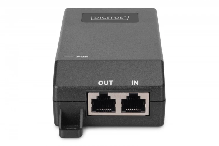 Digitus Zasilacz/Adapter PoE+ 802.3at aktywny max. 55V 30W 10/100/1000Mbps, transmisja do 100m