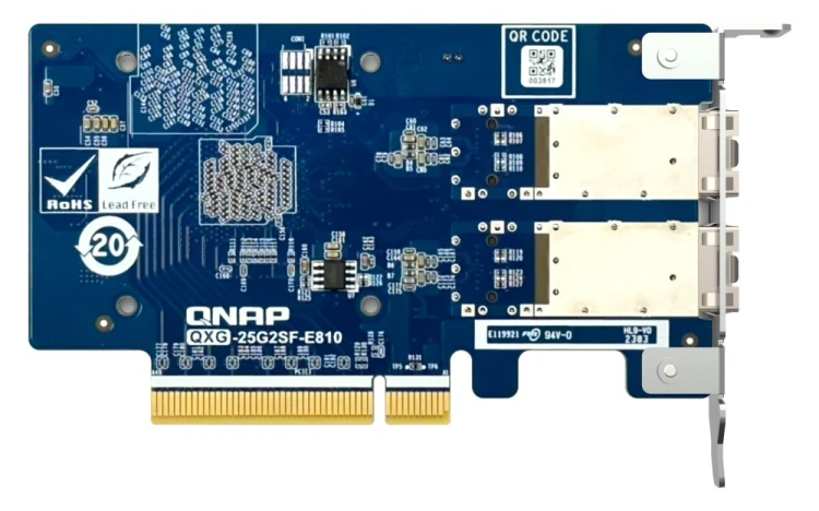 QNAP Karta sieciowa QXG-25G2SF-E810 2 port 25GbE NIC