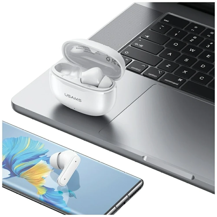 USAMS Słuchawki bluetooth 6.0 E05 TWS białe