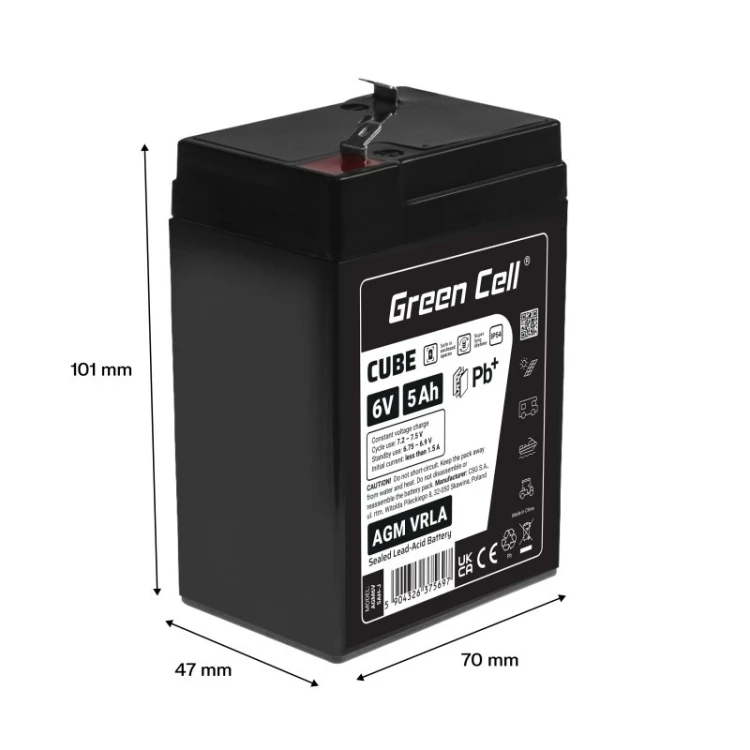 Green Cell Akumulator AGM VRLA 6V 5Ah IP54
