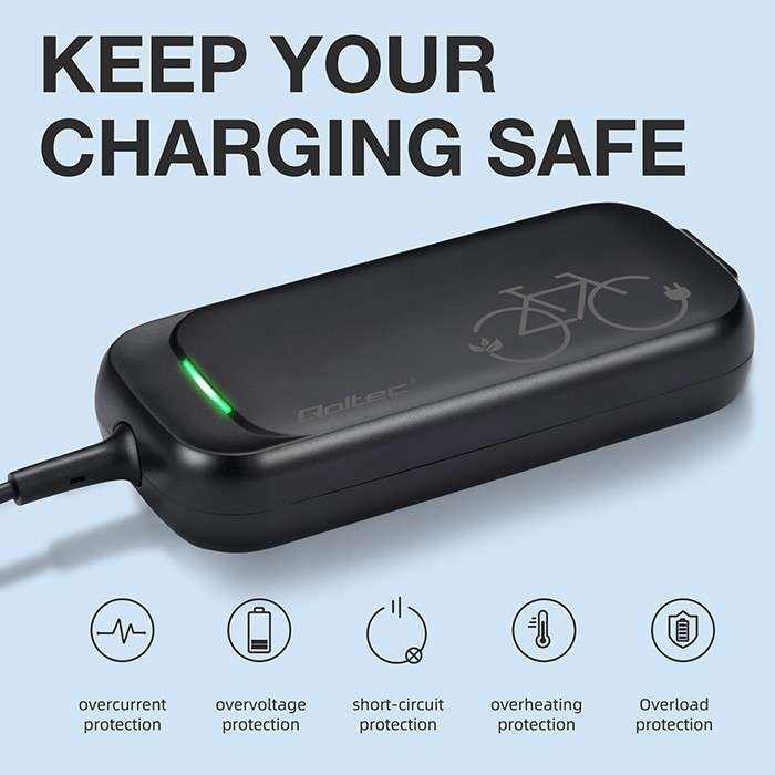 Qoltec Ładowarka Pro do roweru Bosch 36V | 42V | 2A | Bosch plug |      wodoodporna + kabel zasilajšcy