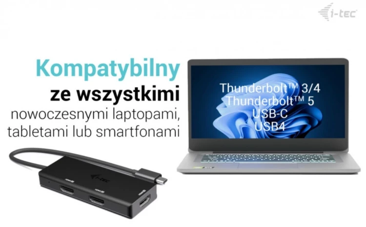 i-tec Stacja dokująca USB-C Triple 4K HDMI Video Adapter Power Delivery 100W