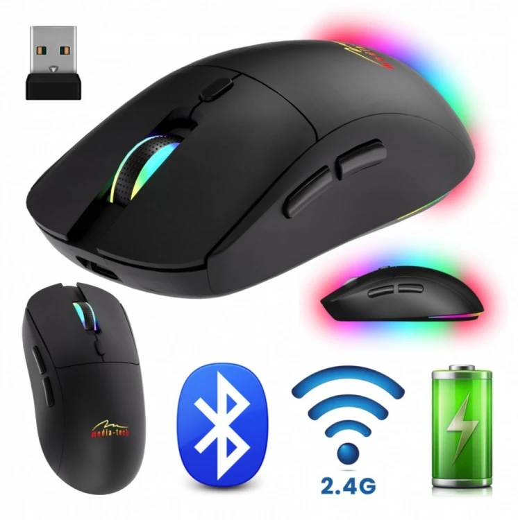 Media-Tech Bezprzewodowa mysz 2w1 (BT/RF)SILENT&RECHARGE